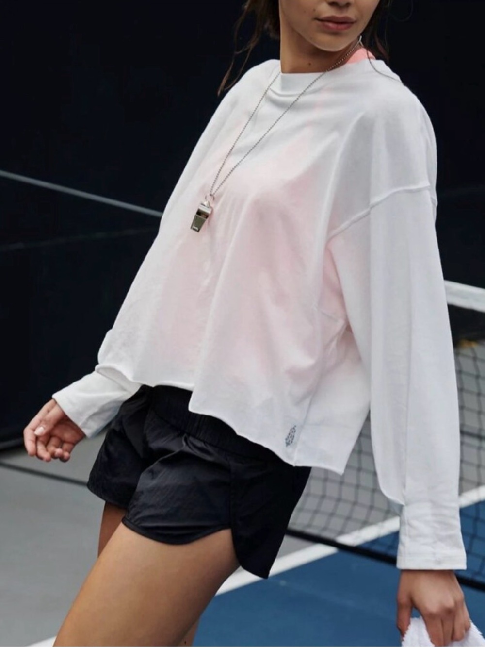 Free People Movement White Long Sleeve Inspire Layer Top. Small. NWT